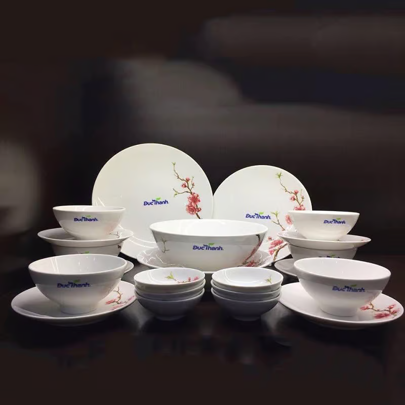 Bộ chén đĩa in logo Mẫu 4