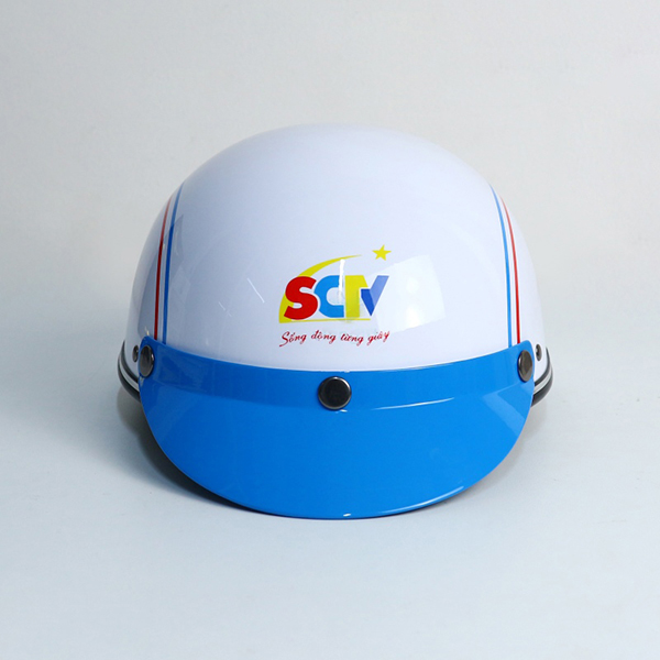 Nón Bảo Hiểm Nửa Đầu Kèm Lưỡi Trai Rời BH010-12 Logo SCTV